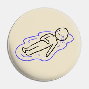 Stick Figure Crying Lake Of Tears Pin