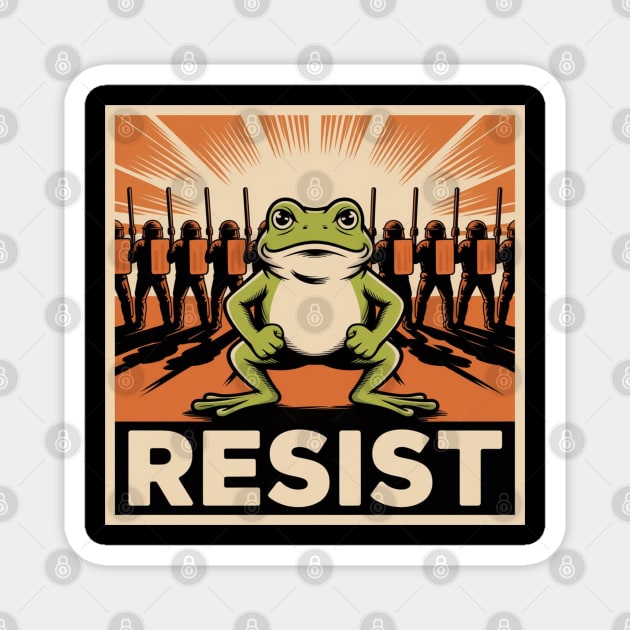 Resist-Frog Magnet by Creatifly Graphic Tees