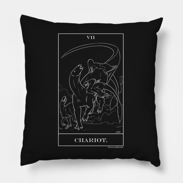 Chariot dinosaur deinonychus and Tenontosaurus tarot Pillow by Interfector