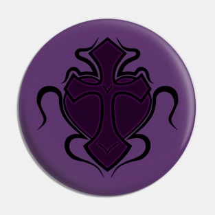 Cross & Heart - Purple Pin