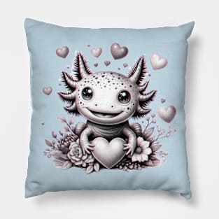 Valentine Axolotl Pillow