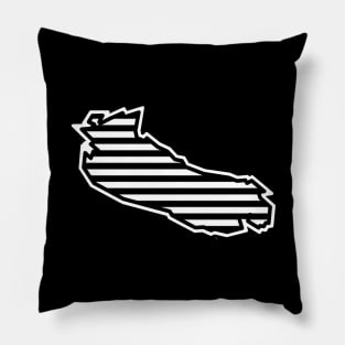 Gabriola Island SIlhouette in Black and White Stripes - Line Pattern - Gabriola Island Pillow