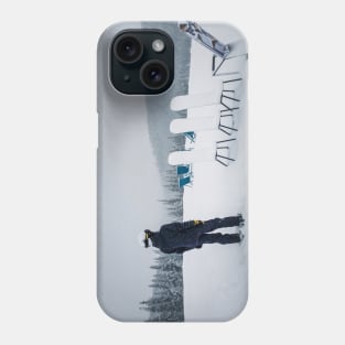 skier on the top of a mountain Phone Case