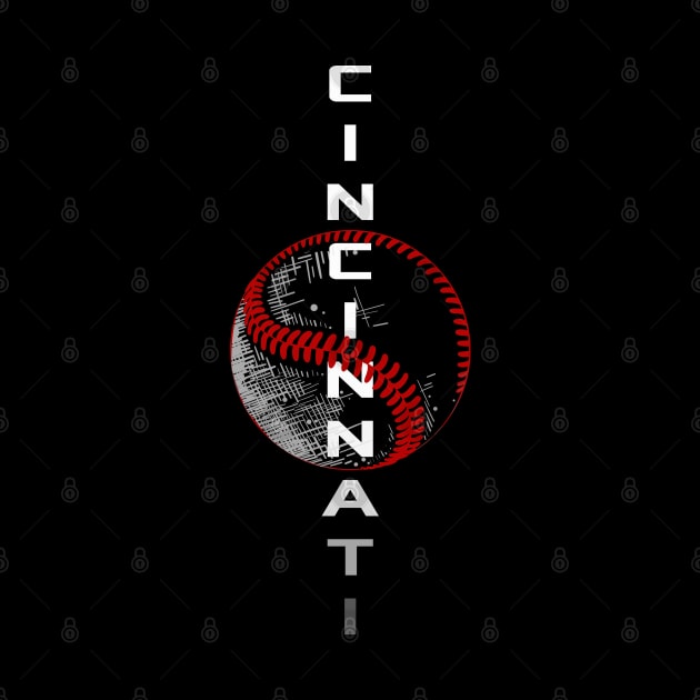 Cincinnati Baseball Vintage Leopard Heart Baseball Fans by Sandra Holloman