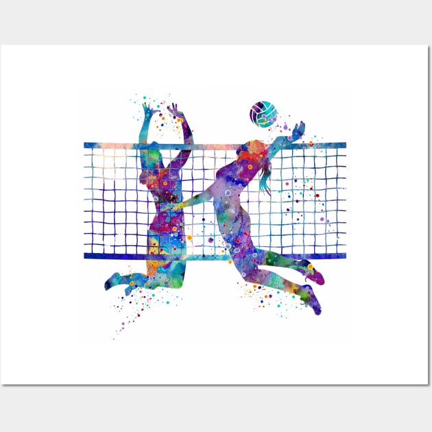  Wall Art Bedroom Volleyball Girl Watercolor Volleyball Girl  Teen Gift Volleyball Wall Art Volleyball Party For Home Children'S Room  Game Room Reading Room Wall Decor 12x16Canvas Printing: Posters & Prints