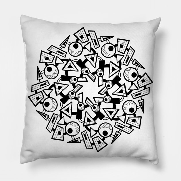 evil eye mandala Pillow by Think Beyond Color