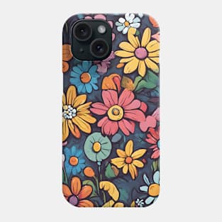 Blossom Medley: Vibrant Cartoon Flower Garden Phone Case