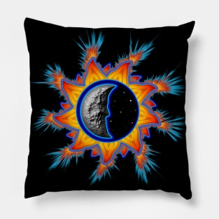 abstract sun and moon Pillow