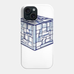 Rubic Cube Blue Shadow Silhouette Anime Style Collection No. 381 Phone Case