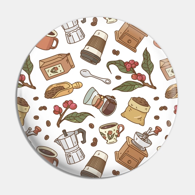 Coffee Time Pattern Pin by Noristudio