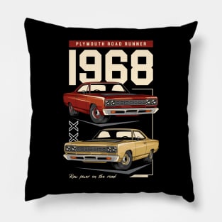 1968 Road Runner Car Pillow