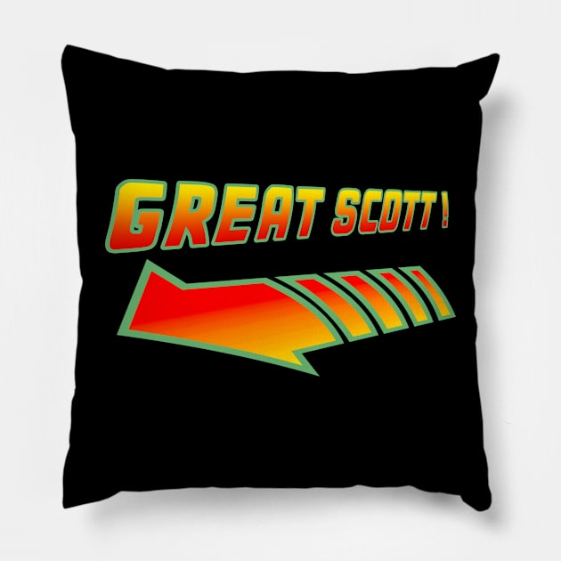 Back to the Future - Great Scott !!! Pillow by Buff Geeks Art