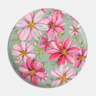 Pink Floral Pattern Pin