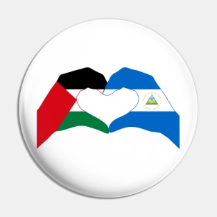 We Heart Palestine & Nicaragua Patriot Flag Series Pin