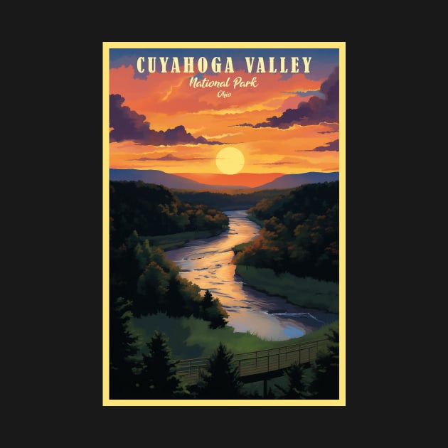 Cuyahoga Valley National Park Travel Poster by GreenMary Design