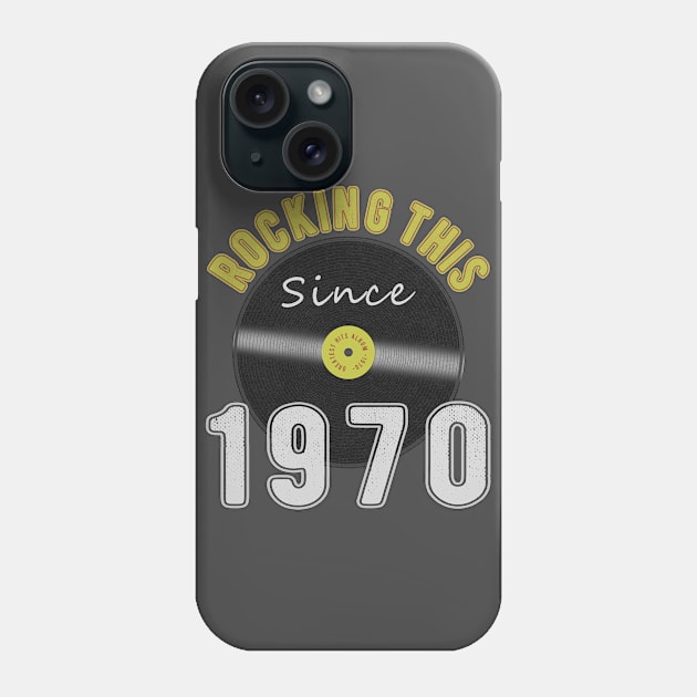 50th Birthday Gift, Rocking This Since 1970 Vintage Style Phone Case by FrontalLobe