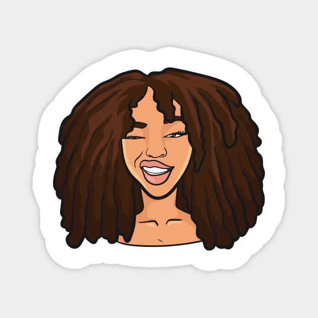 Smirking Black Woman Winking Magnet by NaturallyBlack