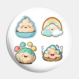 Cute happy kawaii dumpling Pin