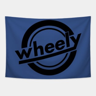 Wheely Logo Black, Front and Back Tapestry