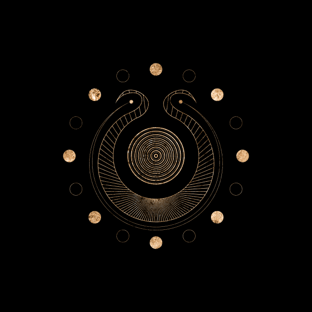 Gold Geometric Glyph Mandala 41 by Holy Rock Design