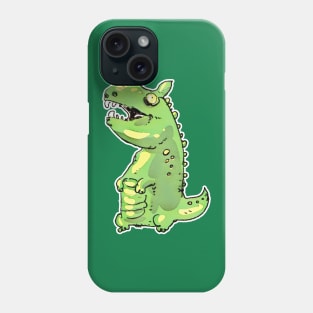 little green dinosaur cartoon Phone Case