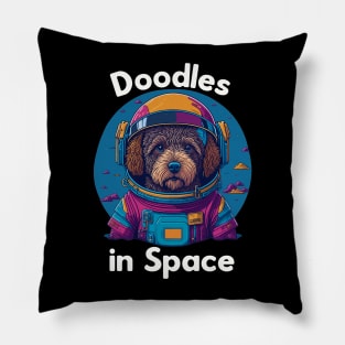 Doodle in Space Graphic Tee Shirt Pillow