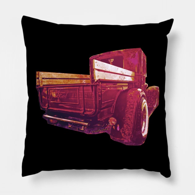 Red Ford Pickup with a Hypothetical Destination Pillow by vivachas