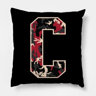 Initial Capital Letter C Camo Alphabet Gift Women Men Pillow