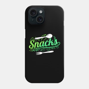 Leaves With Fork And Spoon - My Snacks Are Vegan Phone Case