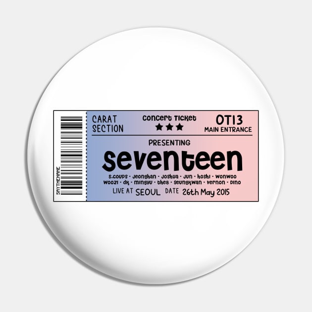 SEVENTEEN Concert Ticket Pin by skeletonvenus