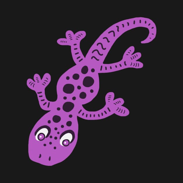 Cute Pink Gecko Lizard Drawing with Spots by OneLook