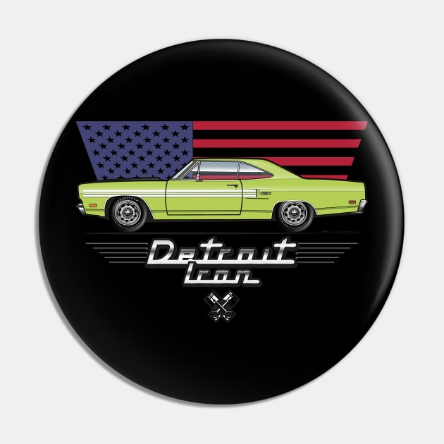 Lime Green Detroit Iron Pin by JRCustoms44