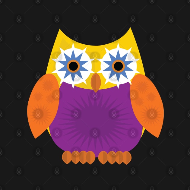 Star Owl - Yellow Orange Purple by adamzworld