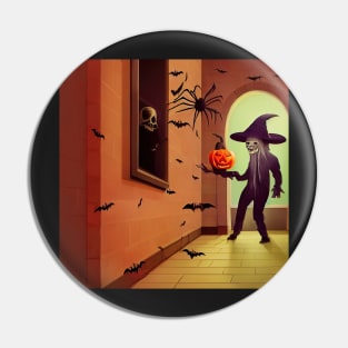 Scary Witch Halloween | Comics style Pin