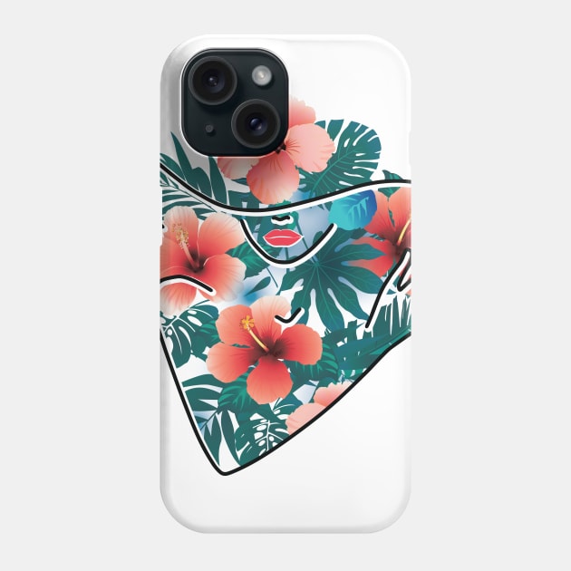 Beautiful Floral Pattern, Line Art for Women, Colorful Flowers Design Phone Case by Utopia Shop