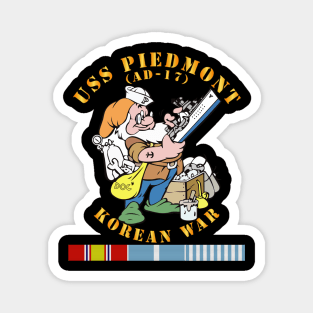 USS Piedmont (AD-17) w KOREA SVC - Korean War Magnet