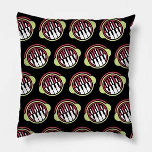 DJ mixer pattern on black, equalizer Pillow