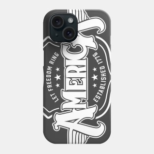 America - Shield Design (White on Asphalt) Phone Case