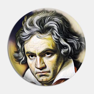 Ludwig van Beethoven Yellow Colourful Portrait | Ludwig van Beethoven Artwork 9 Pin