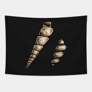 Turritella Shell Fossil Sticker Tapestry