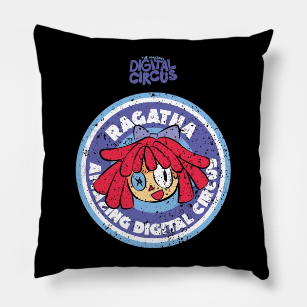 RAGATHA CIRCLE EMBLEM: THE AMAZING DIGITAL CIRCUS (GRUNGE STYLE) Pillow by FunGangStore