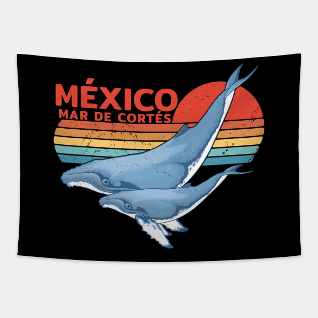 México Sea of Cortez Humpback Whale Tapestry by NicGrayTees