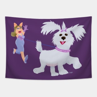 Fluffy Dog Shirt Tapestry