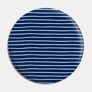 Navy & White Handdrawn Stripes Pin