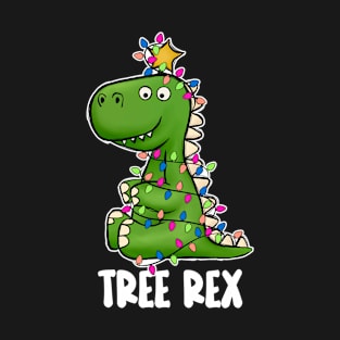 Tree Rex Christmas T-Rex Kids Funny T-Shirt