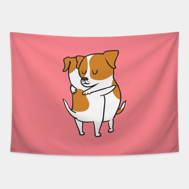 Jack Russell Terrier hugs Tapestry by huebucket