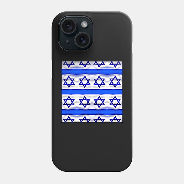Star of David Israeli Flag Pattern Number 1 Phone Case by BubbleMench