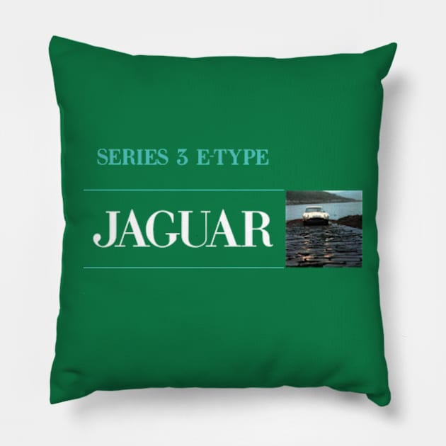 SWINGING 60S SPORTS CAR AD Pillow by Throwback Motors