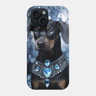 Jewelled Doberman Phone Case