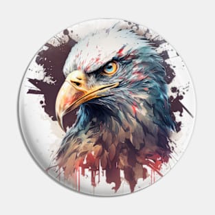 Eagle Portrait Animal Painting Wildlife Outdoors Adventure Pin